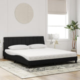 Lit avec matelas noir 180x200 cm velours