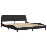 Lit avec matelas noir 180x200 cm velours