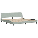 Lit avec matelas gris clair 200x200 cm velours