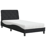 Lit avec matelas noir 80x200 cm velours