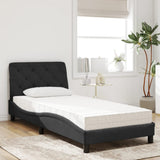 Lit avec matelas noir 80x200 cm velours