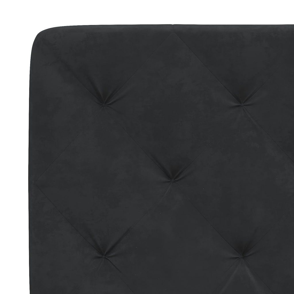 Lit avec matelas noir 90x190 cm velours