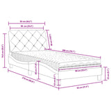 Lit avec matelas rose 90x200 cm velours