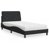 Lit avec matelas noir 100x200 cm velours