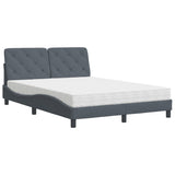 Lit avec matelas gris foncé 120x200 cm velours