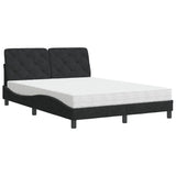 Lit avec matelas noir 120x200 cm velours