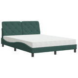 Lit avec matelas vert foncé 120x200 cm velours