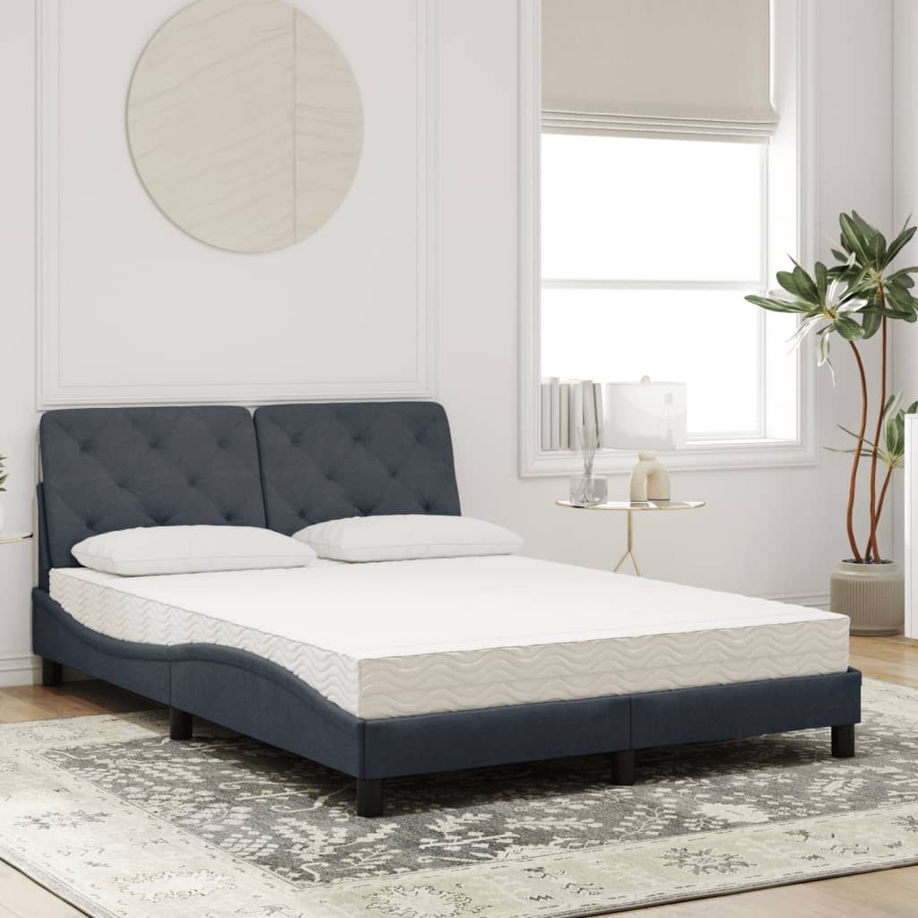 Lit avec matelas gris foncé 140x190 cm velours