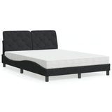 Lit avec matelas noir 140x200 cm velours