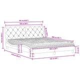 Lit avec matelas gris clair 160x200 cm velours