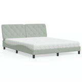 Lit avec matelas gris clair 160x200 cm velours