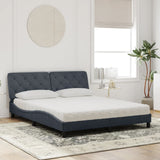 Lit avec matelas gris foncé 160x200 cm velours