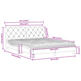 Lit avec matelas gris foncé 160x200 cm velours