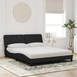 Lit avec matelas noir 160x200 cm velours