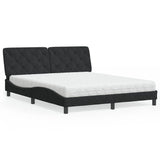 Lit avec matelas noir 160x200 cm velours