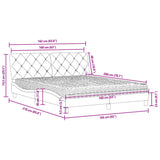 Lit avec matelas vert foncé 160x200 cm velours