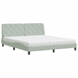 Lit avec matelas gris clair 180x200 cm velours