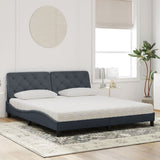 Lit avec matelas gris foncé 180x200 cm velours