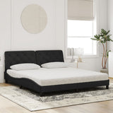 Lit avec matelas noir 180x200 cm velours