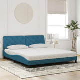 Lit avec matelas bleu 180x200 cm velours