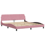 Lit avec matelas rose 180x200 cm velours