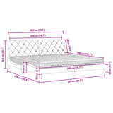 Lit avec matelas gris clair 200x200 cm velours