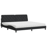 Lit avec matelas noir 200x200 cm velours