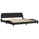 Lit avec matelas noir 200x200 cm velours