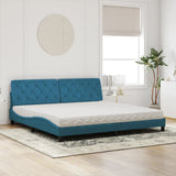 Lit avec matelas bleu 200x200 cm velours