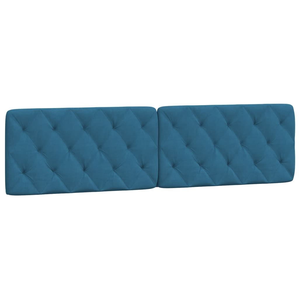 Lit avec matelas bleu 200x200 cm velours