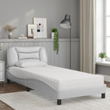 Lit avec matelas blanc 80x200 cm similicuir