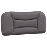 Bed with gray mattress 80x200 cm imitation leather