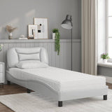 Lit avec matelas blanc 90x190 cm similicuir