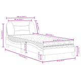 Lit avec matelas blanc 90x200 cm similicuir