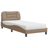 Lit avec matelas cappuccino 90x200 cm similicuir