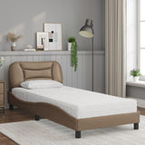 Lit avec matelas cappuccino 90x200 cm similicuir