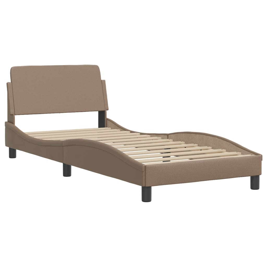 Lit avec matelas cappuccino 90x200 cm similicuir