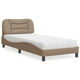 Lit avec matelas cappuccino 90x200 cm similicuir