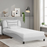 Lit avec matelas blanc 100x200 cm similicuir