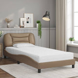 Lit avec matelas cappuccino 100x200 cm similicuir