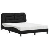 Lit avec matelas noir 120x200 cm similicuir