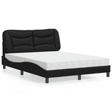 Lit avec matelas noir 120x200 cm similicuir