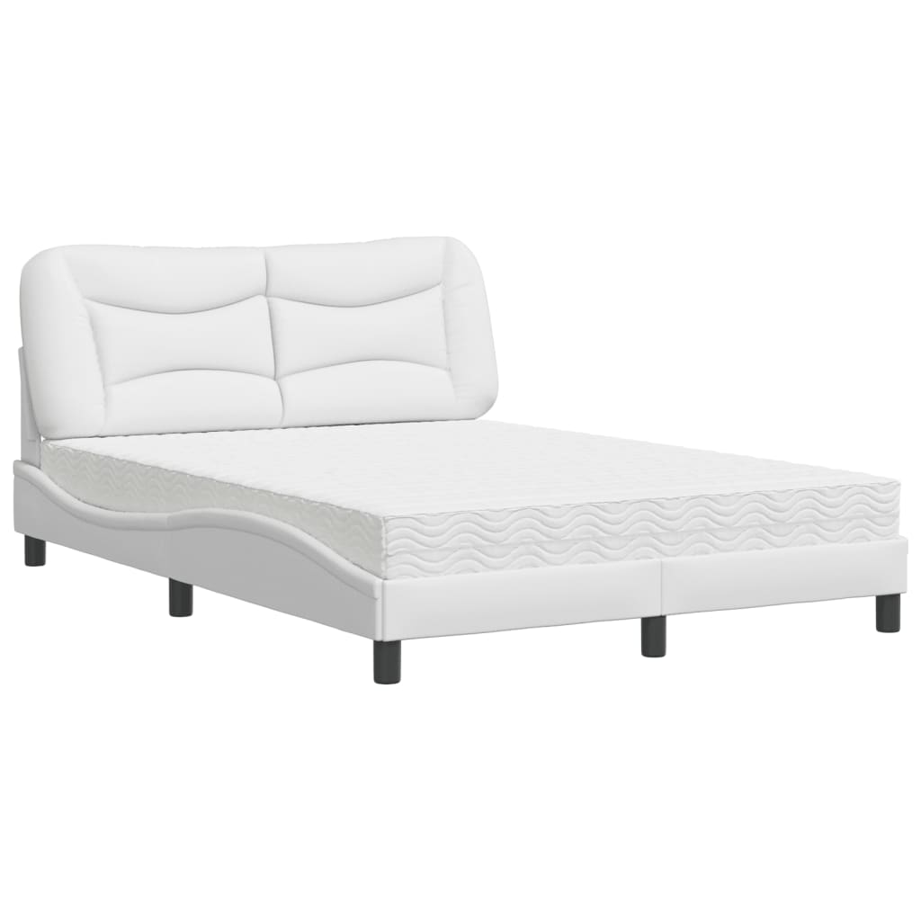 Lit avec matelas blanc 120x200 cm similicuir