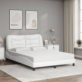 Lit avec matelas blanc 120x200 cm similicuir