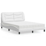 Lit avec matelas blanc 120x200 cm similicuir