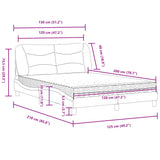 Bed with gray mattress 120x200 cm imitation leather