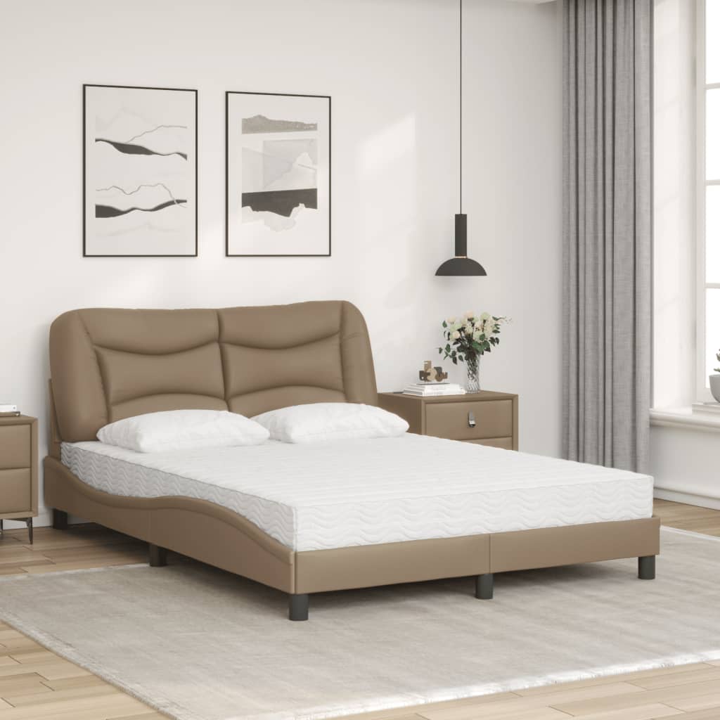 Lit avec matelas cappuccino 120x200 cm similicuir