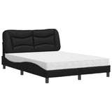 Lit avec matelas noir 140x190 cm similicuir