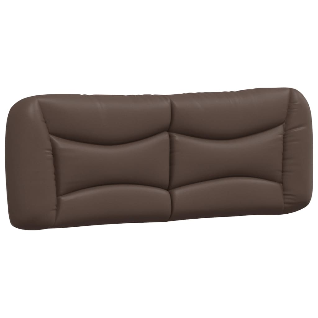 Bed with brown mattress 140x190 cm imitation leather