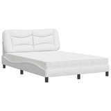 Lit avec matelas blanc 140x200 cm similicuir